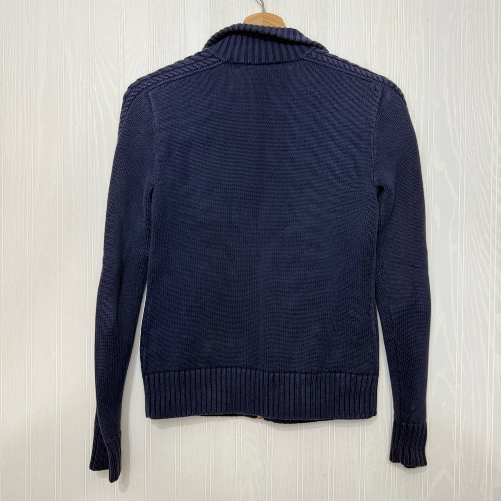 Vintage Ralph Lauren Sport zip up blue mock neck sweater with logo size small - Picture 6 of 12